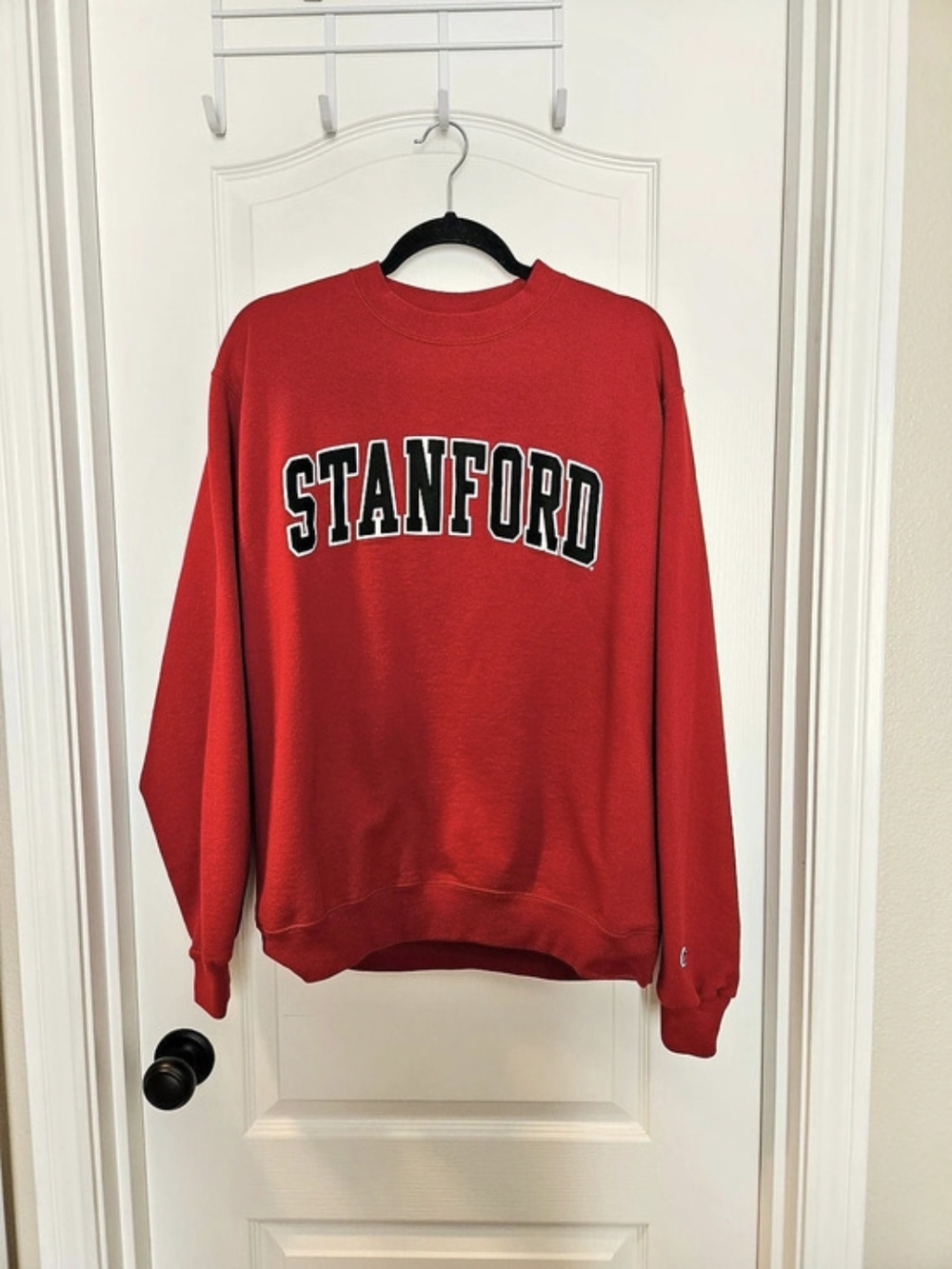 Champion Stanford Cardinal Embroidered Crewneck Sweatshirt Red Large